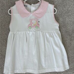 White Top with Pink Gingham Collar